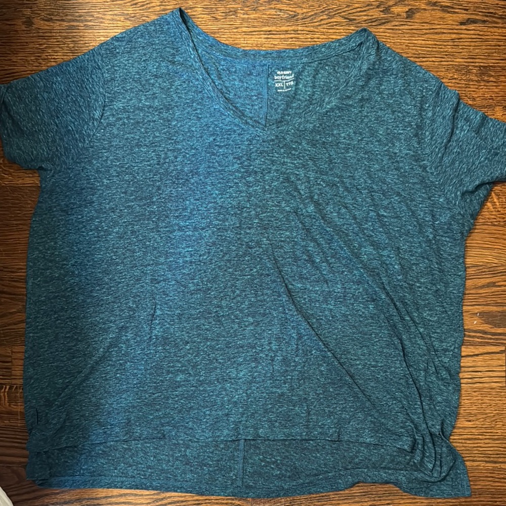 Teal Heather V-Neck Tee
